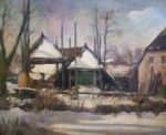 Verkocht.Regout.G.V.M.H Regout.1891-1966.Winterlandschap.